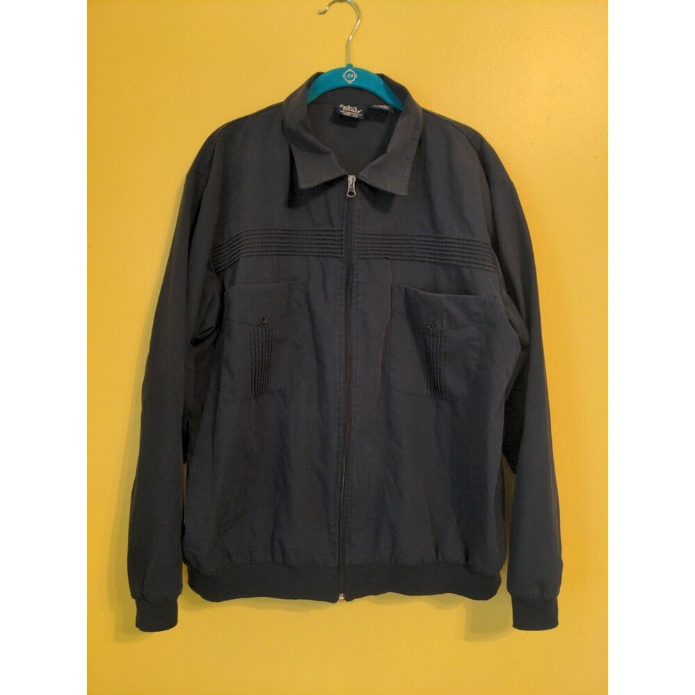 Vintage John Blair Jacket Men's Full Zip Collar 80s Blue Pocket Norm XL XLarge